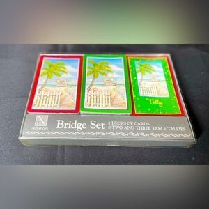 NEW “Happy Holidays” Bridge Set 2 Card Decks & 8 Tallies 2 & 3 Table NIB